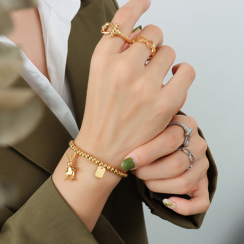 316L Stainless Steel 18K PVD Gold Floral Bracelet made with 316L stainless steel and 18K PVD gold finish for wholesale jewelry buyers - image 4