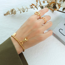 316L Stainless Steel 18K PVD Gold Floral Bracelet made with 316L stainless steel and 18K PVD gold finish for wholesale jewelry buyers - image 5