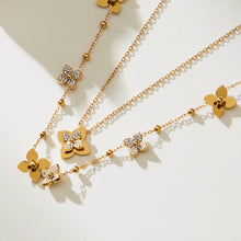 316L Stainless Steel Flower CZ Jewelry Set