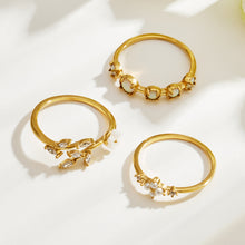 316L Stainless Steel 18K PVD Gold Flower Ring Set made with 316L stainless steel and 18K PVD gold finish for wholesale jewelry buyers - image 11