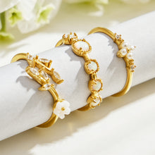 316L Stainless Steel 18K PVD Gold Flower Ring Set made with 316L stainless steel and 18K PVD gold finish for wholesale jewelry buyers - image 14