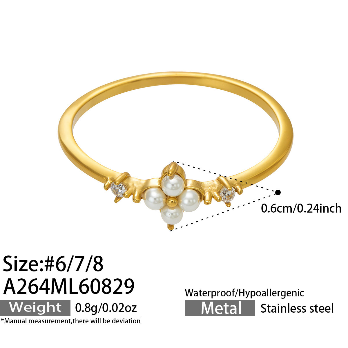316L Stainless Steel 18K PVD Gold Flower Ring Set made with 316L stainless steel and 18K PVD gold finish for wholesale jewelry buyers - image 17