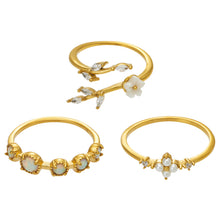 316L Stainless Steel 18K PVD Gold Flower Ring Set made with 316L stainless steel and 18K PVD gold finish for wholesale jewelry buyers - image 18