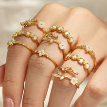 316L Stainless Steel 18K PVD Gold Flower Ring Set made with 316L stainless steel and 18K PVD gold finish for wholesale jewelry buyers - image 5