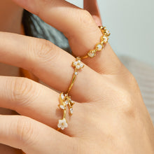316L Stainless Steel 18K PVD Gold Flower Ring Set made with 316L stainless steel and 18K PVD gold finish for wholesale jewelry buyers - image 6