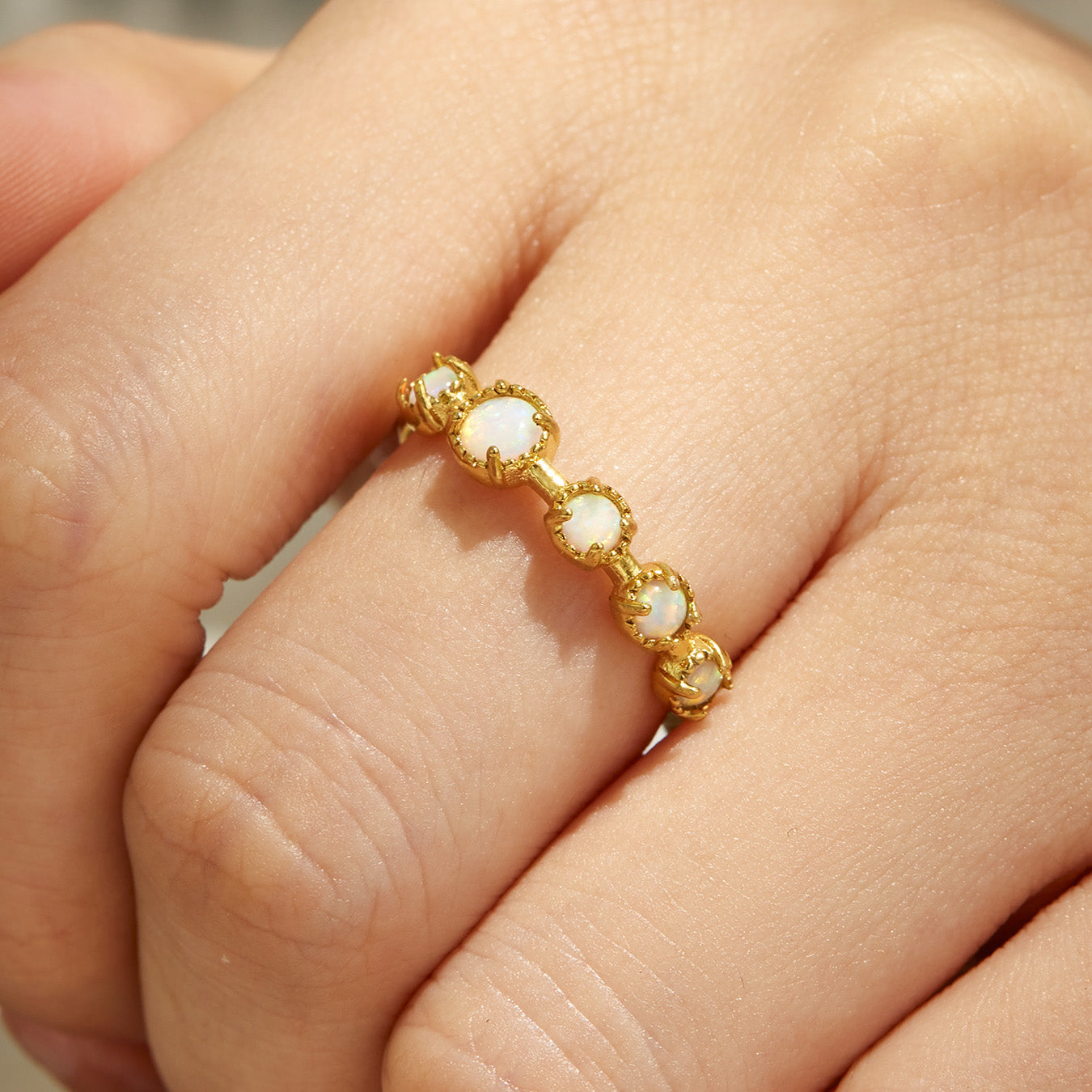316L Stainless Steel 18K PVD Gold Flower Ring Set made with 316L stainless steel and 18K PVD gold finish for wholesale jewelry buyers - image 8