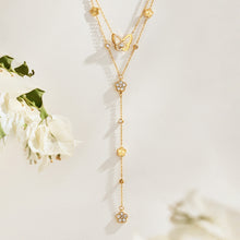 316L Stainless Steel 18K PVD Gold Flower Y Necklace made with 316L stainless steel and 18K PVD gold finish for wholesale jewelry buyers - image 12