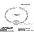 White Zircon Double Ring - Steel / 17 cm