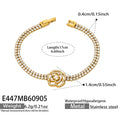 White Zircon Small Flower - Gold / 17 cm