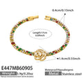 Multicolor Zircon Small Flower - Gold / 17 cm