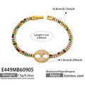 Multicolor Zircon Double Ring - Gold / 17 cm