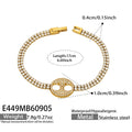 White Zircon Double Ring - Gold / 17 cm