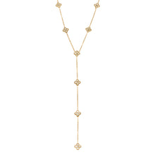Elegant flower zircon necklace in 316L stainless steel
