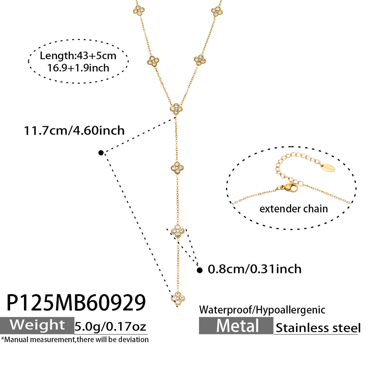 316L Stainless Steel 18K PVD Gold Flower Zircon Necklace made with 316L stainless steel and 18K PVD gold finish for wholesale jewelry buyers - image 12