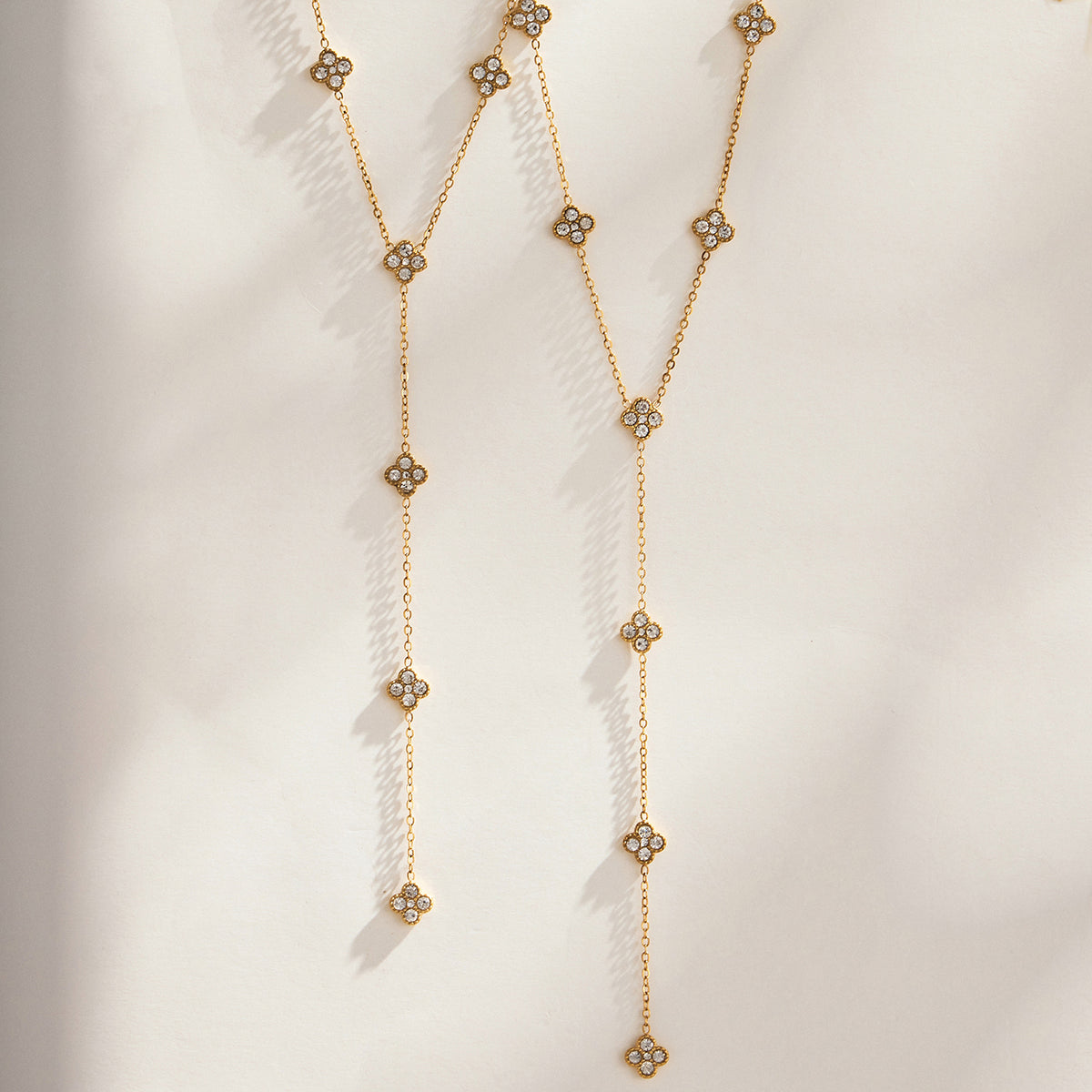 316L Stainless Steel 18K PVD Gold Flower Zircon Necklace made with 316L stainless steel and 18K PVD gold finish for wholesale jewelry buyers - image 7