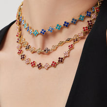 316L Stainless Steel Dopamine Four-Leaf Zircon Jewelry Set – Ring Necklace Bracelet Earrings