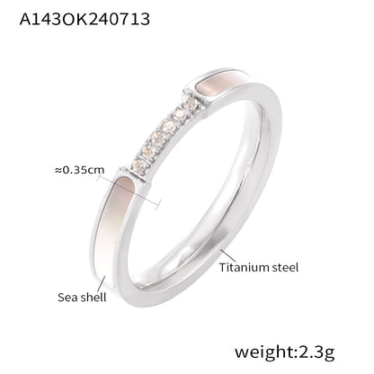 316L Stainless Steel Four-Pointed Star Cat's Eye Pendant Necklace & Seashell Ring Collection - Image 5