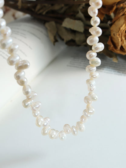 316L Stainless Steel French Baroque Handmade Freshwater Pearl Necklace - Image 11
