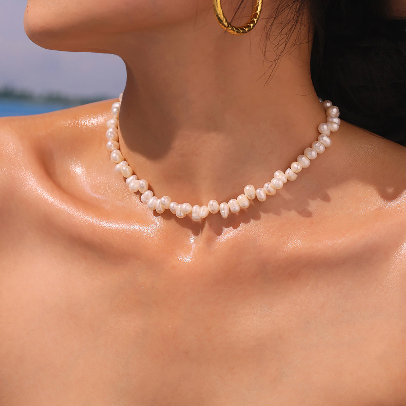 316L Stainless Steel French Baroque Handmade Freshwater Pearl Necklace - Image 12