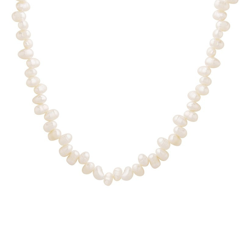 316L Stainless Steel French Baroque Handmade Freshwater Pearl Necklace - Image 4