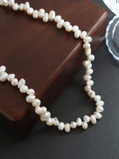 316L Stainless Steel French Baroque Handmade Freshwater Pearl Necklace - Image 7