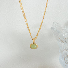 316L Stainless Steel French Chic Green Aventurine Pendant Necklace & Earrings Set - Image 6