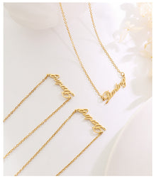 316L Stainless Steel French Chic Initial Pendant Necklace - Image 4