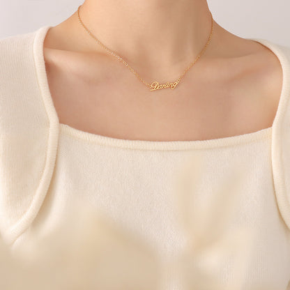 316L Stainless Steel French Chic Initial Pendant Necklace - Image 5