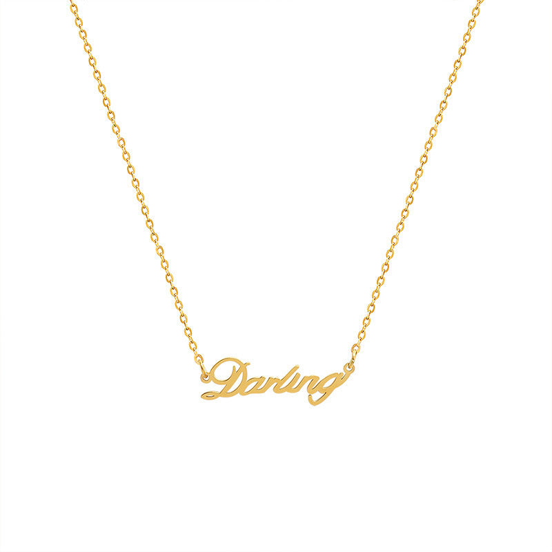 316L Stainless Steel French Chic Initial Pendant Necklace - Image 8