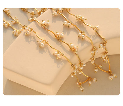 316L Stainless Steel French Chic Natural Freshwater Pearl Necklace - Image 1