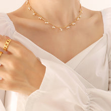 316L Stainless Steel French Chic Natural Freshwater Pearl Necklace - Image 5