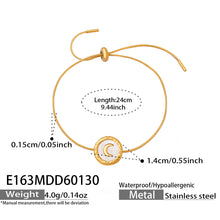 316L Stainless Steel French Chic Natural White Shell Crescent Moon Bracelet - Image 10