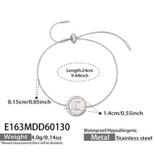 316L Stainless Steel French Chic Natural White Shell Crescent Moon Bracelet - Image 2