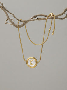 316L Stainless Steel French Chic Natural White Shell Crescent Moon Bracelet - Image 6