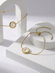 316L Stainless Steel French Chic Natural White Shell Crescent Moon Bracelet - Image 9