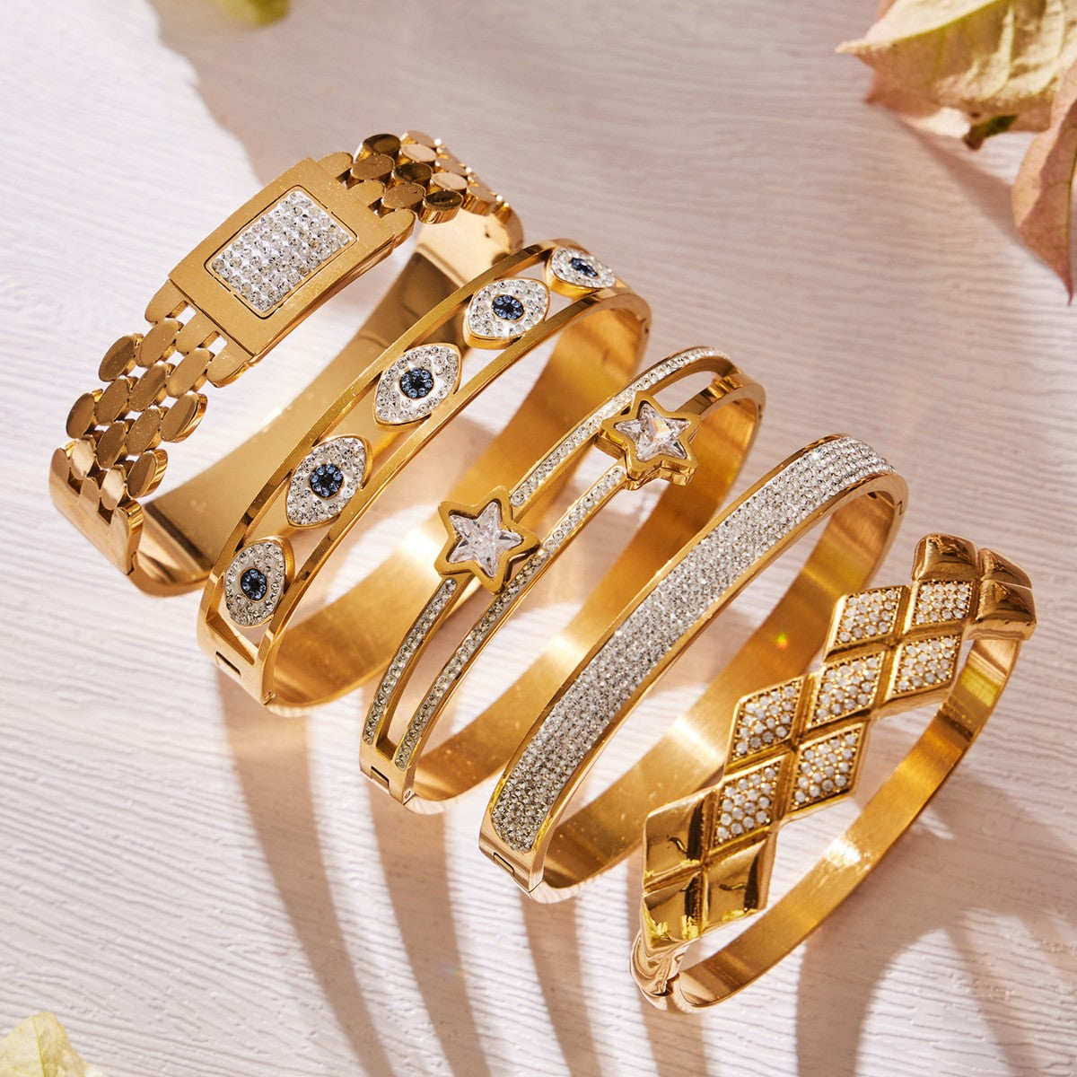 316L Stainless Steel French Chic Paved Zircon Bracelet Set - Image 11