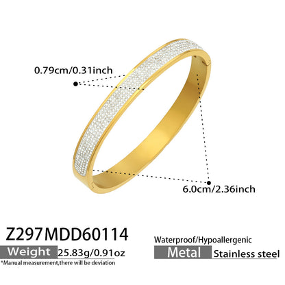 316L Stainless Steel French Chic Paved Zircon Bracelet Set - Image 3