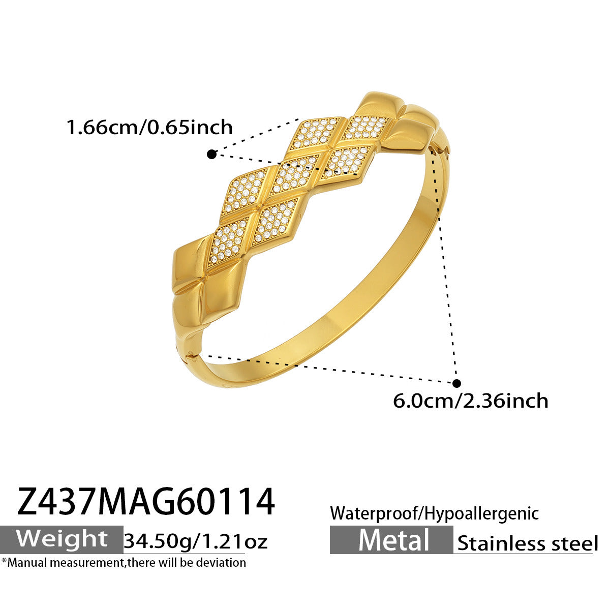 316L Stainless Steel French Chic Paved Zircon Bracelet Set - Image 4
