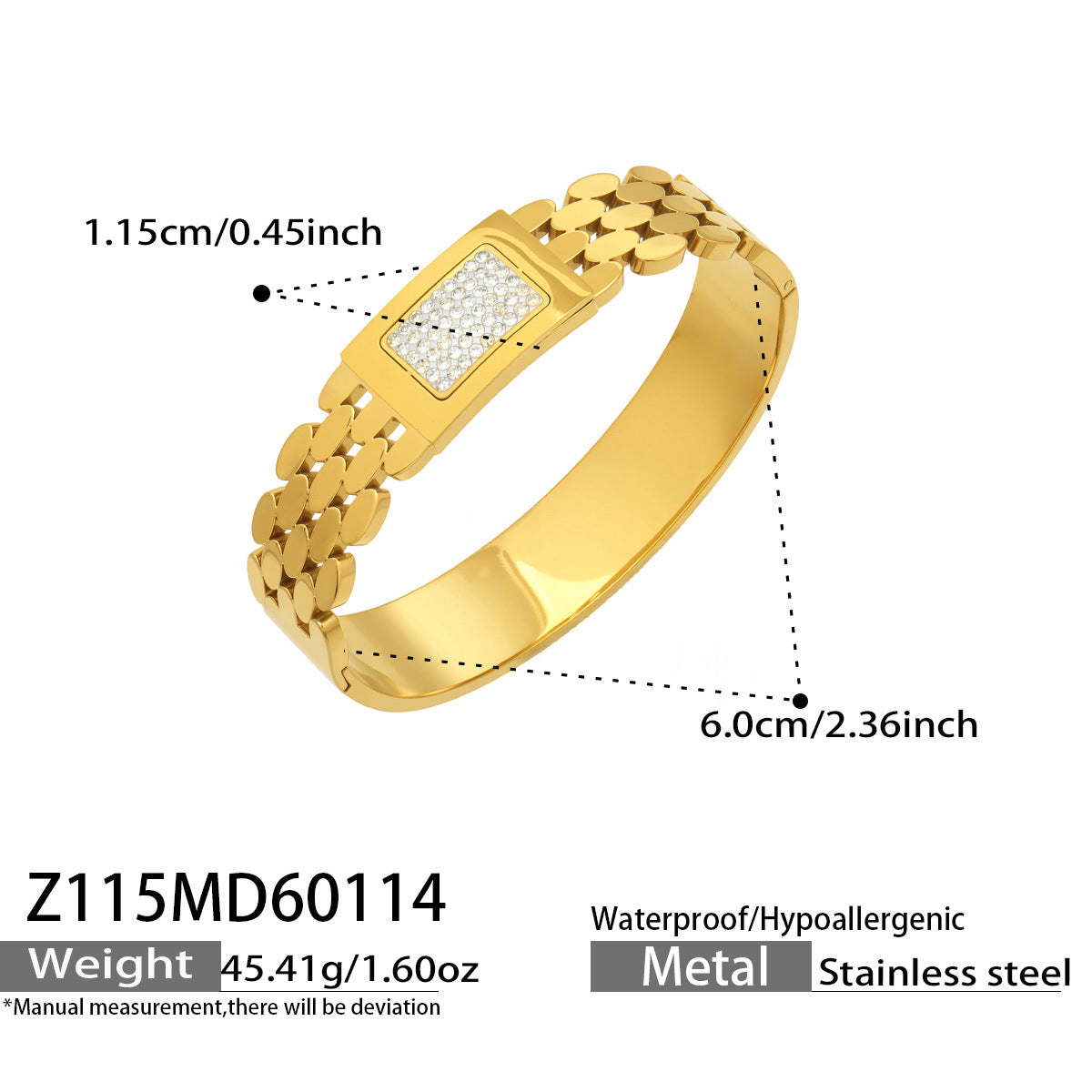 316L Stainless Steel French Chic Paved Zircon Bracelet Set - Image 7