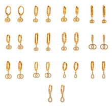 316L Stainless Steel French Chic Sparkling Zircon Double Hoop Drop Earrings - Image 14
