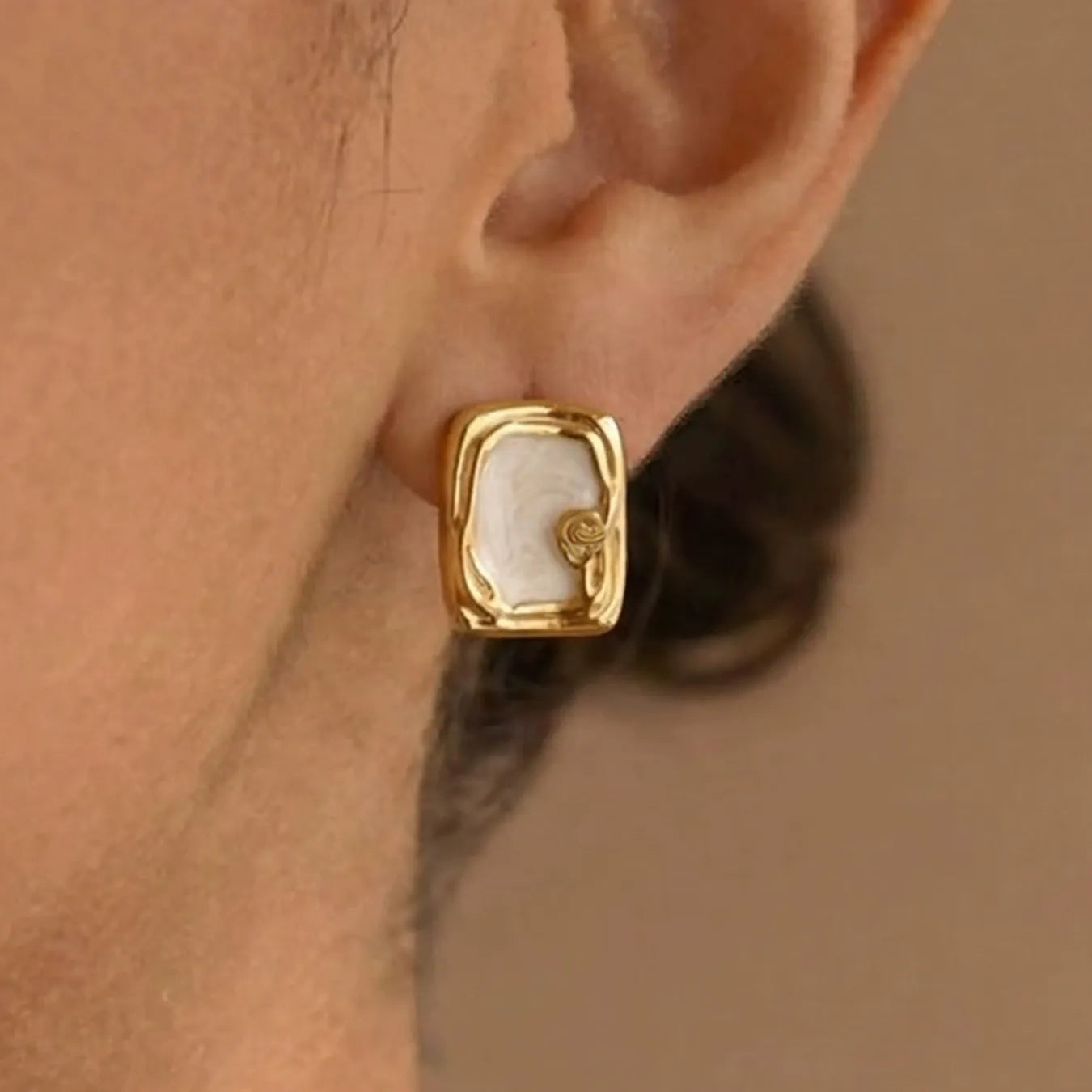 316L Stainless Steel French Enamel Square Stud Earrings - Image 2