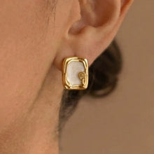 316L Stainless Steel French Enamel Square Stud Earrings - Image 2