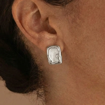 316L Stainless Steel French Enamel Square Stud Earrings - Image 3