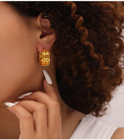 316L Stainless Steel French Vintage Multi-Layer U-Shape Chain Earrings - Image 4