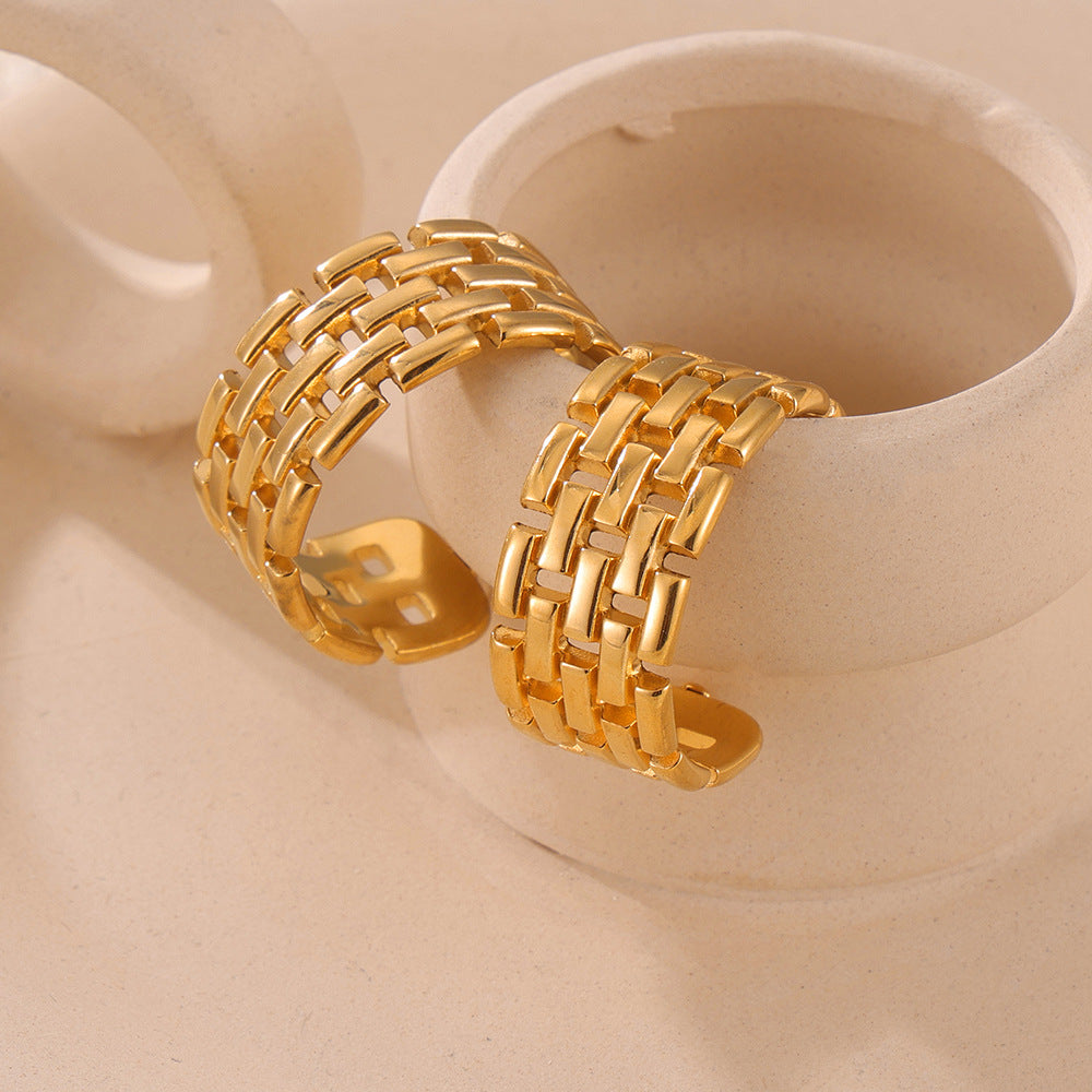 316L Stainless Steel French Vintage Multi-Layer U-Shape Chain Earrings - Image 7