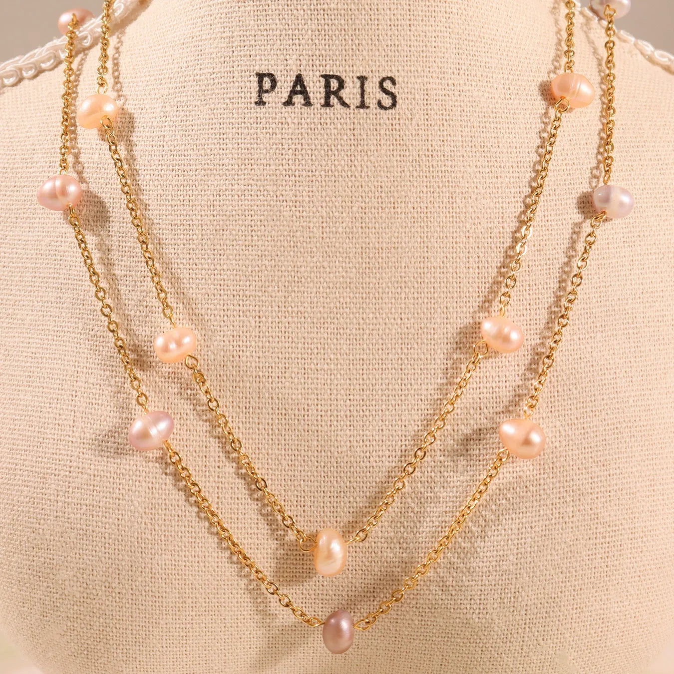 316L Stainless Steel Freshwater Pearl Choker Necklace - Image 3