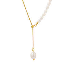 316L Stainless Steel Freshwater Pearl Snake Chain Necklace - Image 6