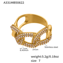 316L Stainless Steel Full Zircon Heart & Circle Open Ring - Image 18