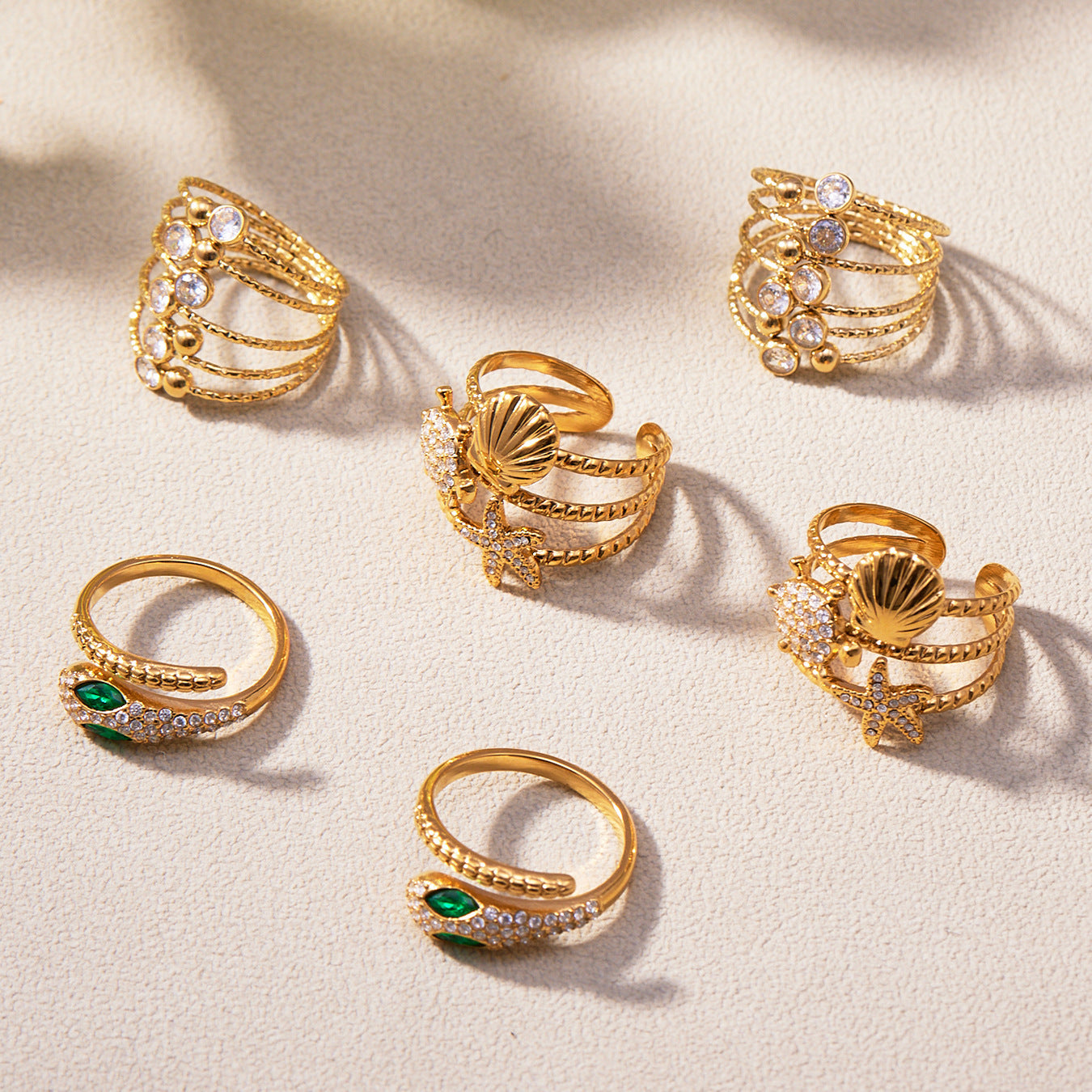 316L Stainless Steel Geometric Cutout Zirconia Stacking Ring - Image 1