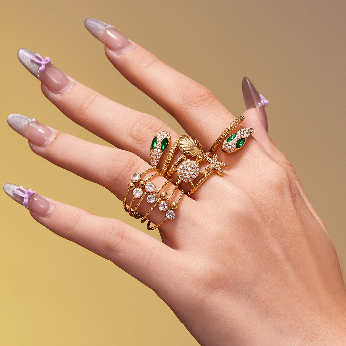316L Stainless Steel Geometric Cutout Zirconia Stacking Ring - Image 10